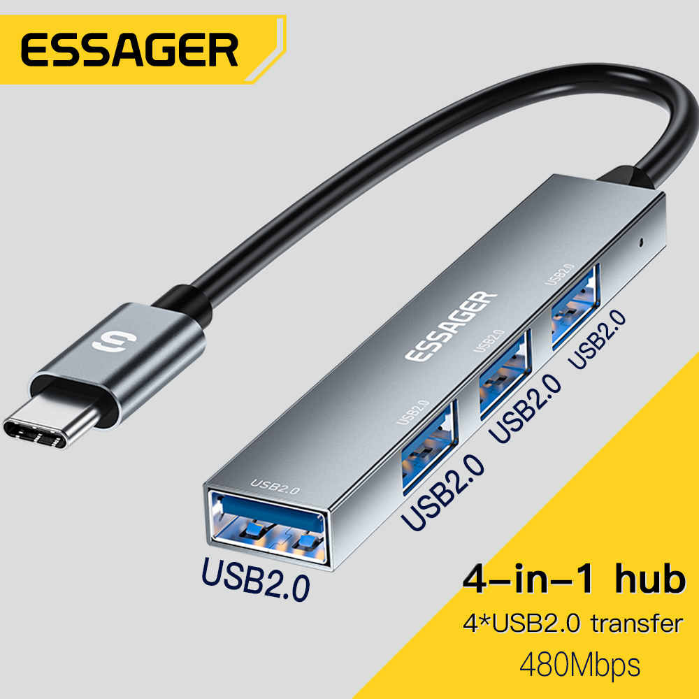 Multi Port Usb Hub - Essager 4 в 1 USB C-кабель-концентратор