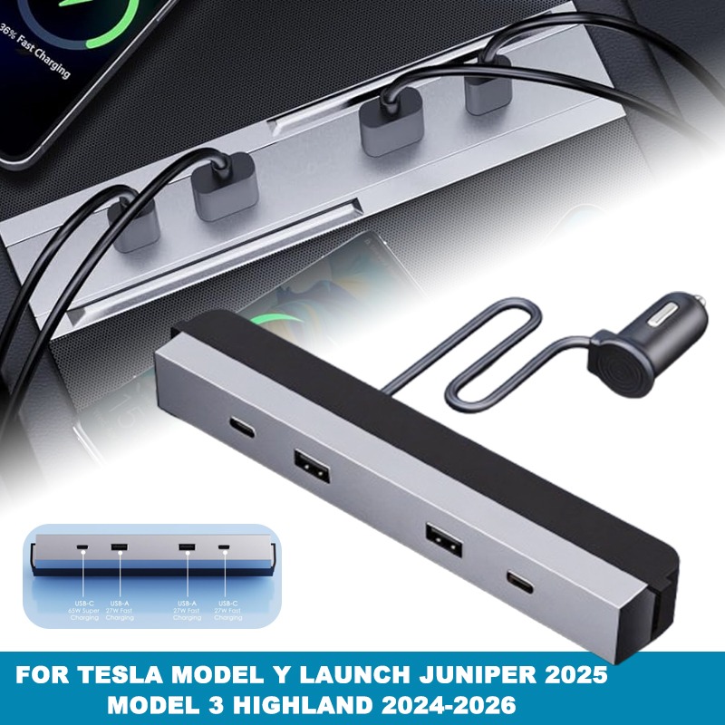 Multi Port Usb Hub - Многопортовый автомобильный адаптер для центральной консоли,