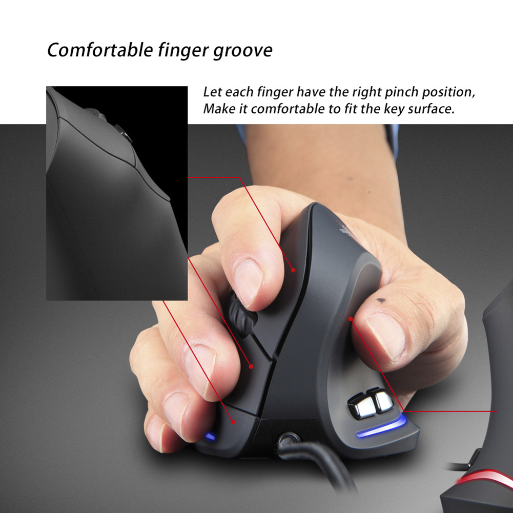 Ergonomic Mouse Vertical - ZELOTES T20 USB Проводная вертикальная оптическая