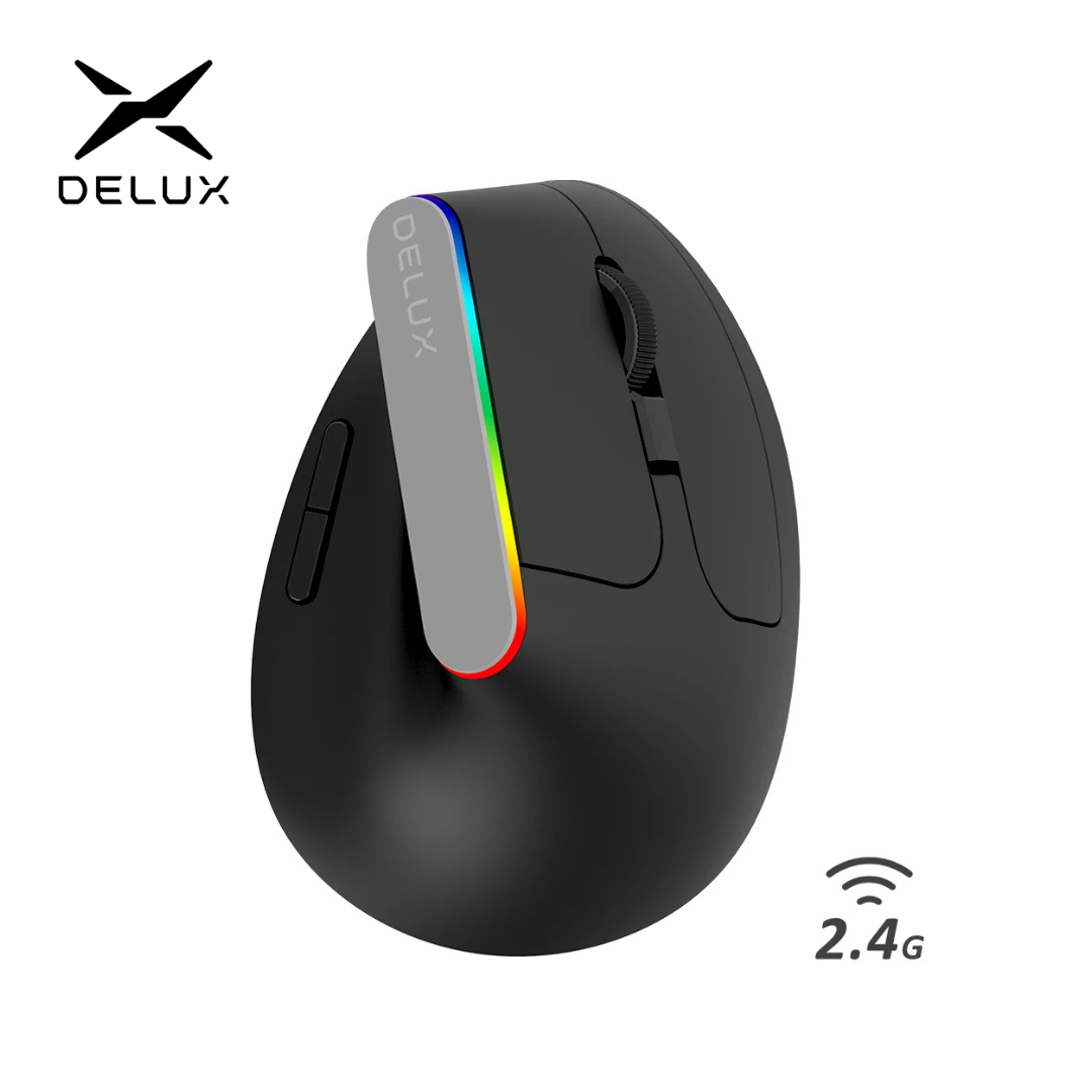 Ergonomic Mouse Vertical - Delux M618C Беспроводная бесшумная эргономичная вертикальная