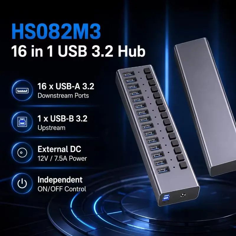AP01: 16-портовый USB 3.2 Gen2 – обзор и цена Multi Port Usb Hub