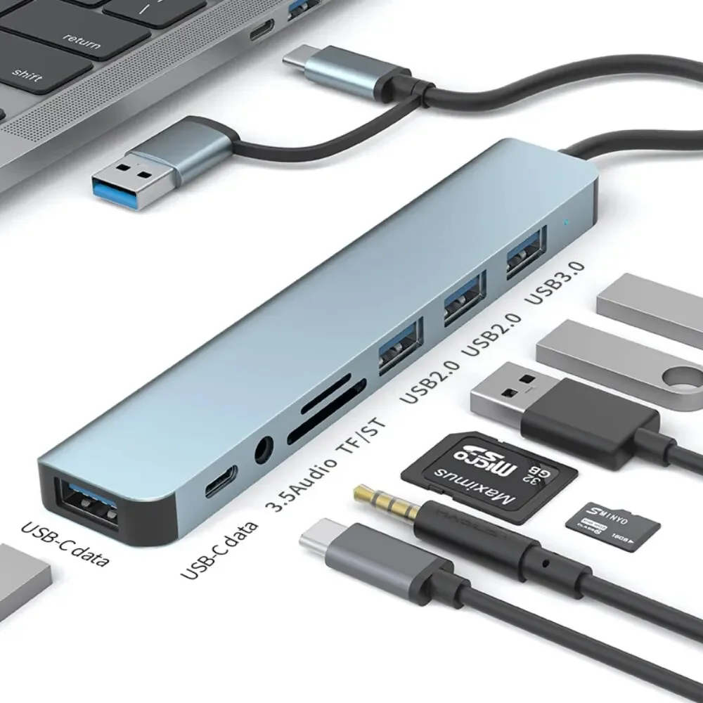 Концентратор USB-C 8 в 2, мног – обзор и цена Multi Port Usb Hub