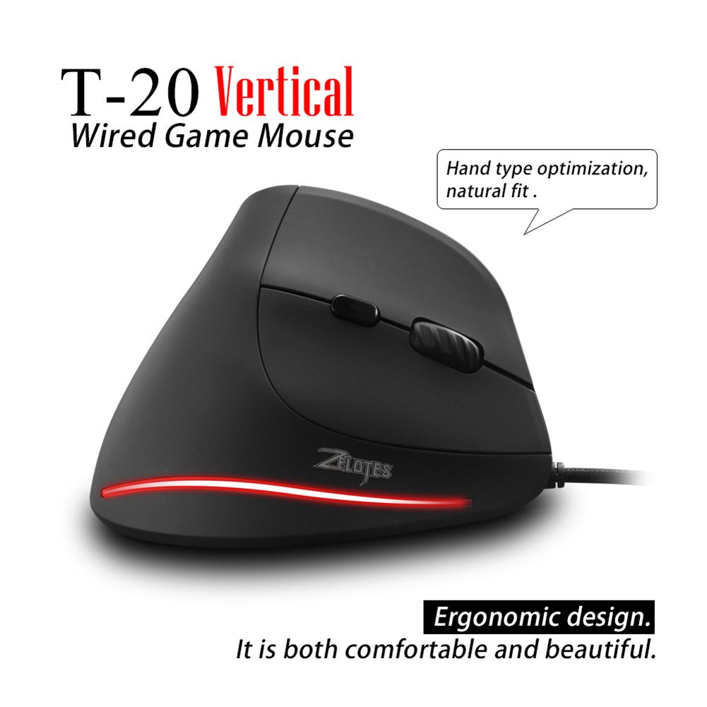 ZELOTES T20 USB Проводная верт – обзор и цена Ergonomic Mouse Vertical